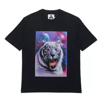 Футболка PALACE x AMG Crossover T-Shirt Black White Pattern Back Logo Printing Short Sleeve Unisex, черный