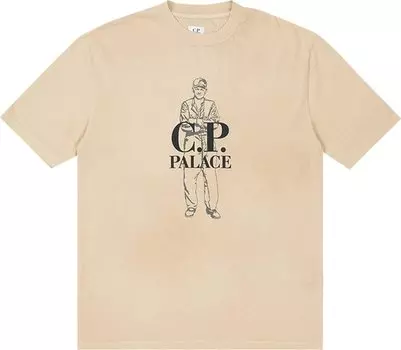 Футболка Palace x C.P. Company Logo T-Shirt 'Stone', загар