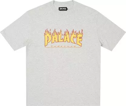 Футболка Palace x Thrasher 'Grey Marl', серый