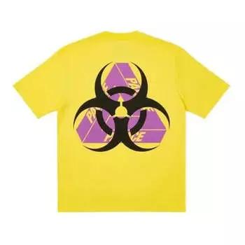 Футболка PALACEBIO HAZRD T-SHIRT YELLOW Triangle Back Pattern Logo Short Sleeve Unisex, желтый
