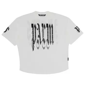 Футболка Palm Angels Back Gothic Palm Over Tee, цвет Off White/Black