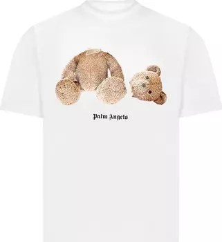 Футболка Palm Angels Bear Classic Tee 'White/Brown', коричневый