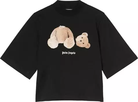 Футболка Palm Angels Bear Cropped Tee 'Black/Brown', черный