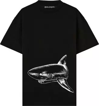 Футболка Palm Angels Broken Shark Classic Tee 'Black', черный