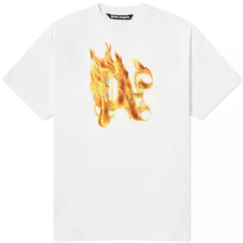 Футболка Palm Angels Burning PA Monogram, белый