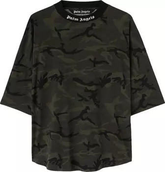 Футболка Palm Angels Camo Classic Logo Over Tee 'Military Brown', коричневый