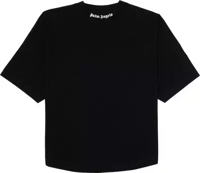 Футболка Palm Angels Classic Logo Over Tee 'Black/White', черный