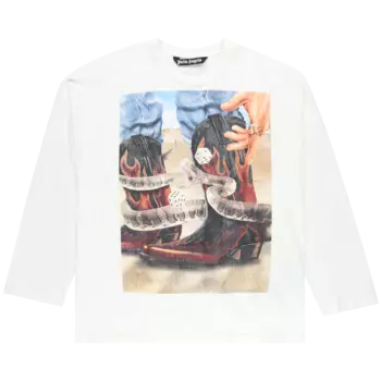 Футболка Palm Angels Dice Game Long-Sleeve 'Off White/Multicolor', белый