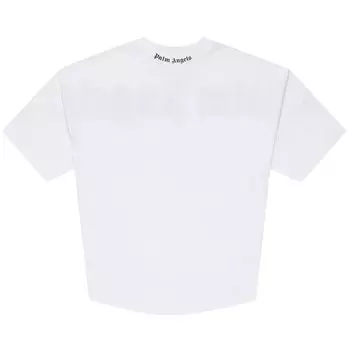 Футболка Palm Angels Doubled Logo Over Tee 'White/Fuchsia', белый