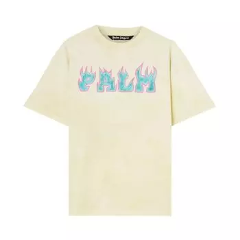 Футболка Palm Angels Flames Tee 'White/Purple', белый