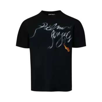 Футболка Palm Angels Foggy 'Black/White', черный