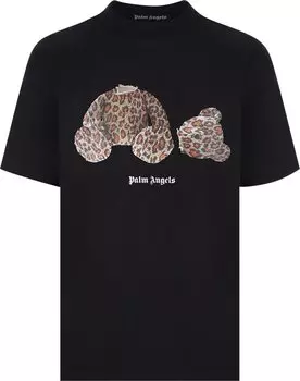 Футболка Palm Angels Leopard Bear Classic Tee 'Black/Brown', черный