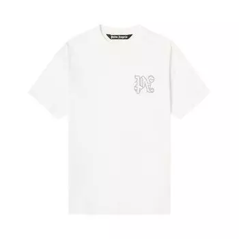 Футболка Palm Angels Monogram Stud Classic Tee 'White', белый