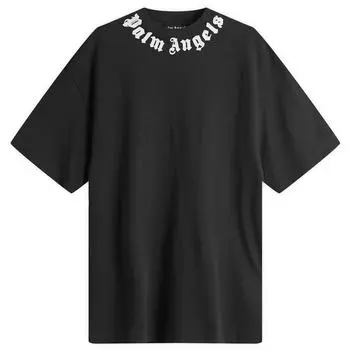 Футболка Palm Angels Neck Logo T-Shirt, черный