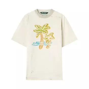 Футболка Palm Angels Palm Neon Tee 'Off White/Multicolor', белый