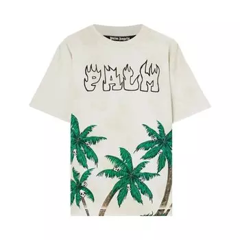 Футболка Palm Angels Palms And Skull Vintage Tee 'White', белый