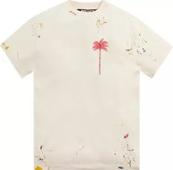 Футболка Palm Angels PXP Painted Classic Tee 'Off White/Red', кремовый