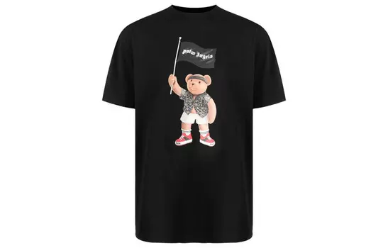 Футболка Palm Angels с изображением мишки-пирата, черный