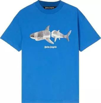 Футболка Palm Angels Shark Classic Tee 'Blue/White', синий
