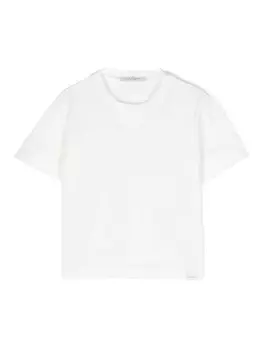 Футболка Paolo Pecora Kids из льняной смеси с вставками, белый