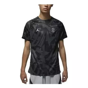Футболка пари сен-жермен 22 23 предматчевая футболка Air Jordan, черный