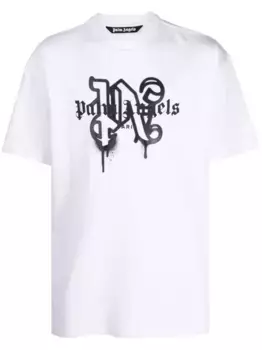 Футболка Paris с монограммой PALM ANGELS, белый