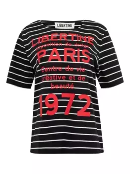 Футболка Paris в полоску (1972 год) Libertine, черный