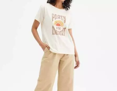 Футболка Party In The Desert из хлопка в цвете Off White Compania Fantastica