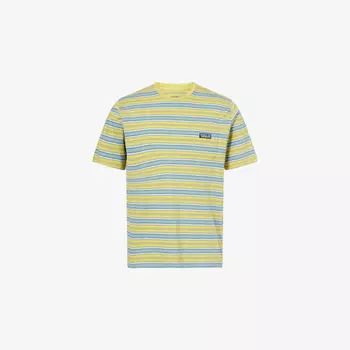 Футболка Patagonia из хлопкового джерси с полосками и карманом, зеленый