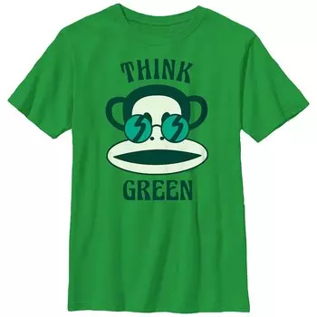 Футболка Paul Frank Think Green Monkey для мальчиков с рисунком Licensed Character, цвет Kelly