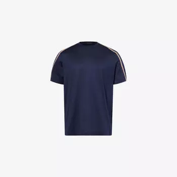 Футболка Paul Smith с полосатыми вставками и круглым вырезом, синий