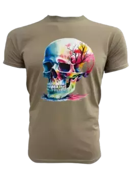 Футболка PAULGOS bunter Totenkopf Schdel Skull, песочный