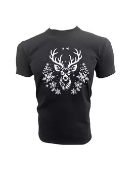 Футболка PAULGOS Herren T-Shirt, Weihnachtshirsch, черный