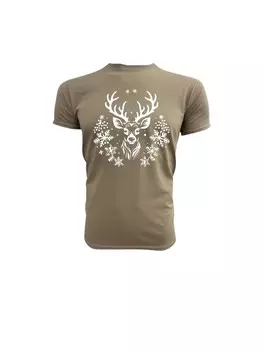 Футболка PAULGOS Herren T-Shirt, Weihnachtshirsch, песочный