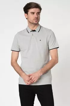 Футболка Paulos с приталенным воротником Jack & Jones, серый