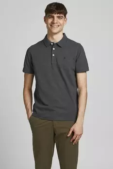 Футболка Paulos с приталенным воротником Jack & Jones, серый