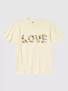 Футболка peace for all Uniqlo, цвет 41 желтый