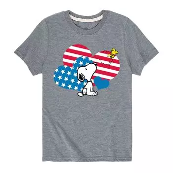 Футболка Peanuts Americana с сердечками для мальчиков 8–20 лет Licensed Character