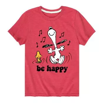 Футболка Peanuts Be Happy Dance для мальчиков 8–20 лет с графическим рисунком Licensed Character