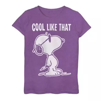 Футболка Peanuts для девочек 7–16 лет с рисунком Snoopy "Cool Like That" Licensed Character