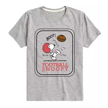 Футболка Peanuts Football Snoopy для мальчиков 8–20 лет с рисунком Licensed Character, цвет Heather Gray