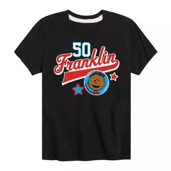 Футболка Peanuts Franklin Athletic 50 для мальчиков 8–20 лет с рисунком Licensed Character, черный
