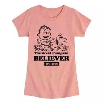Футболка Peanuts Great Pumpkin для девочек 7–16 лет Licensed Character, розовый