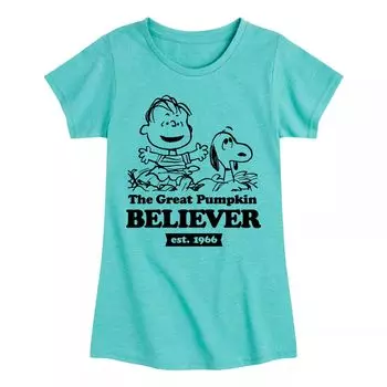Футболка Peanuts Great Pumpkin для девочек 7–16 лет Licensed Character, синий