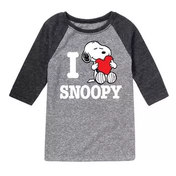 Футболка Peanuts I Love Snoopy для мальчиков 8–20 лет реглан Licensed Character