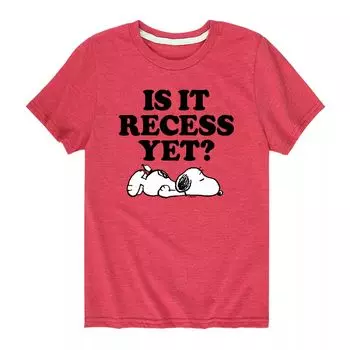 Футболка Peanuts Is It Recess с рисунком для мальчиков 8–20 лет Licensed Character, красный