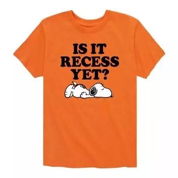 Футболка Peanuts Is It Recess с рисунком для мальчиков 8–20 лет Licensed Character, оранжевый