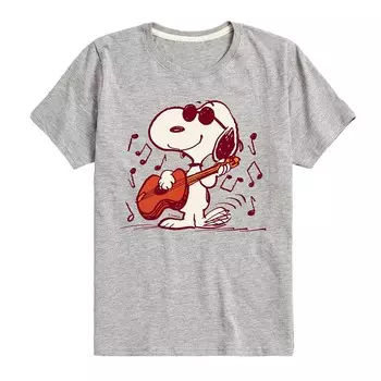 Футболка Peanuts Joe Cool для мальчиков 8–20 лет с рисунком гитары Licensed Character, цвет Heather Gray