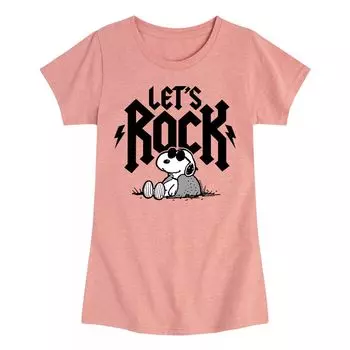 Футболка Peanuts Lets Rock с рисунком для девочек 7–16 лет Licensed Character