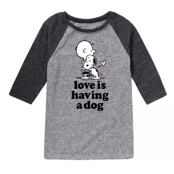 Футболка Peanuts Love Have Dog для мальчиков 8–20 лет реглан Licensed Character